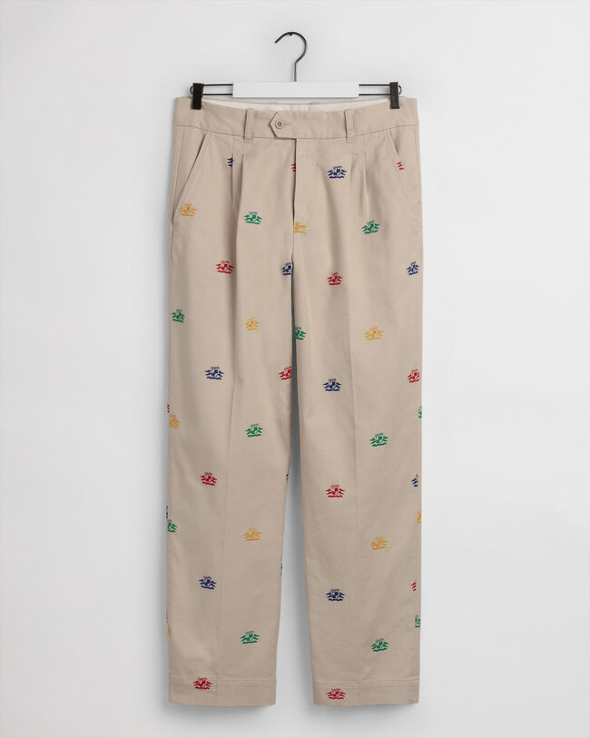 Pantalon chino brodé Crest