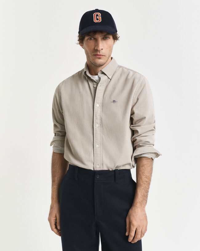 Chemise coupe regular en velours côtelé de coton