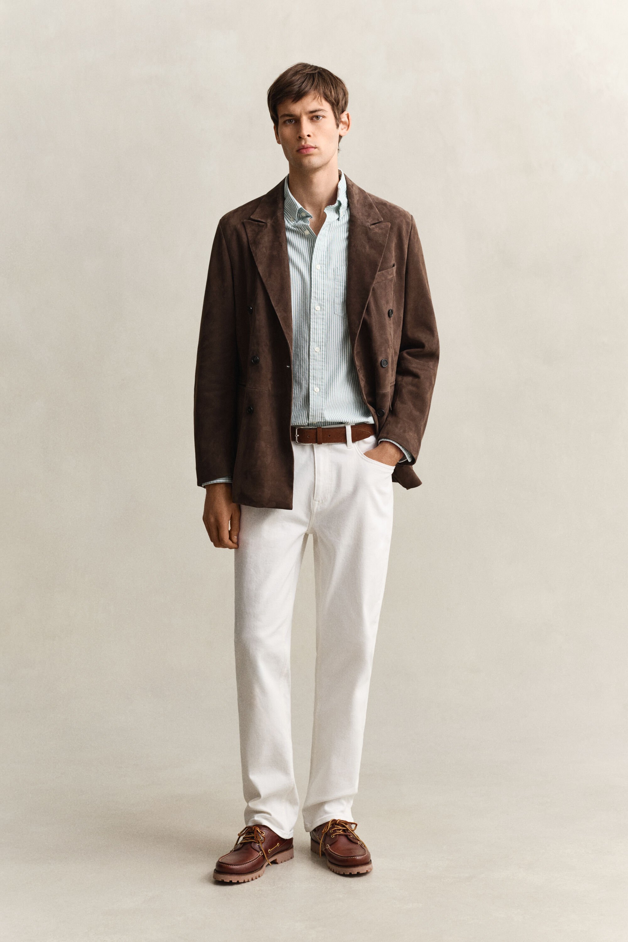 Chemise en coton Oxford classique à rayures Banker