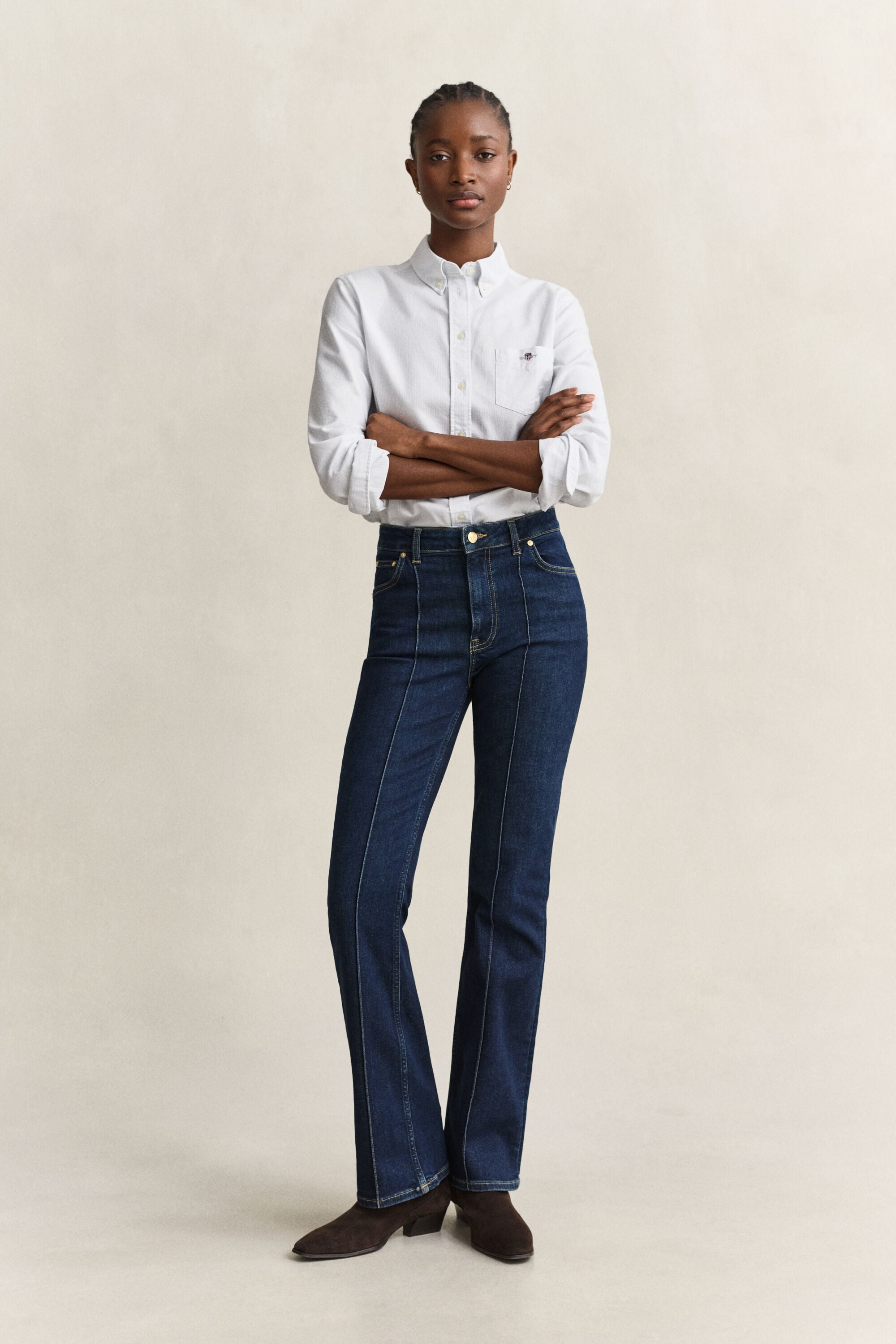 Chemise en coton Oxford classique à rayures