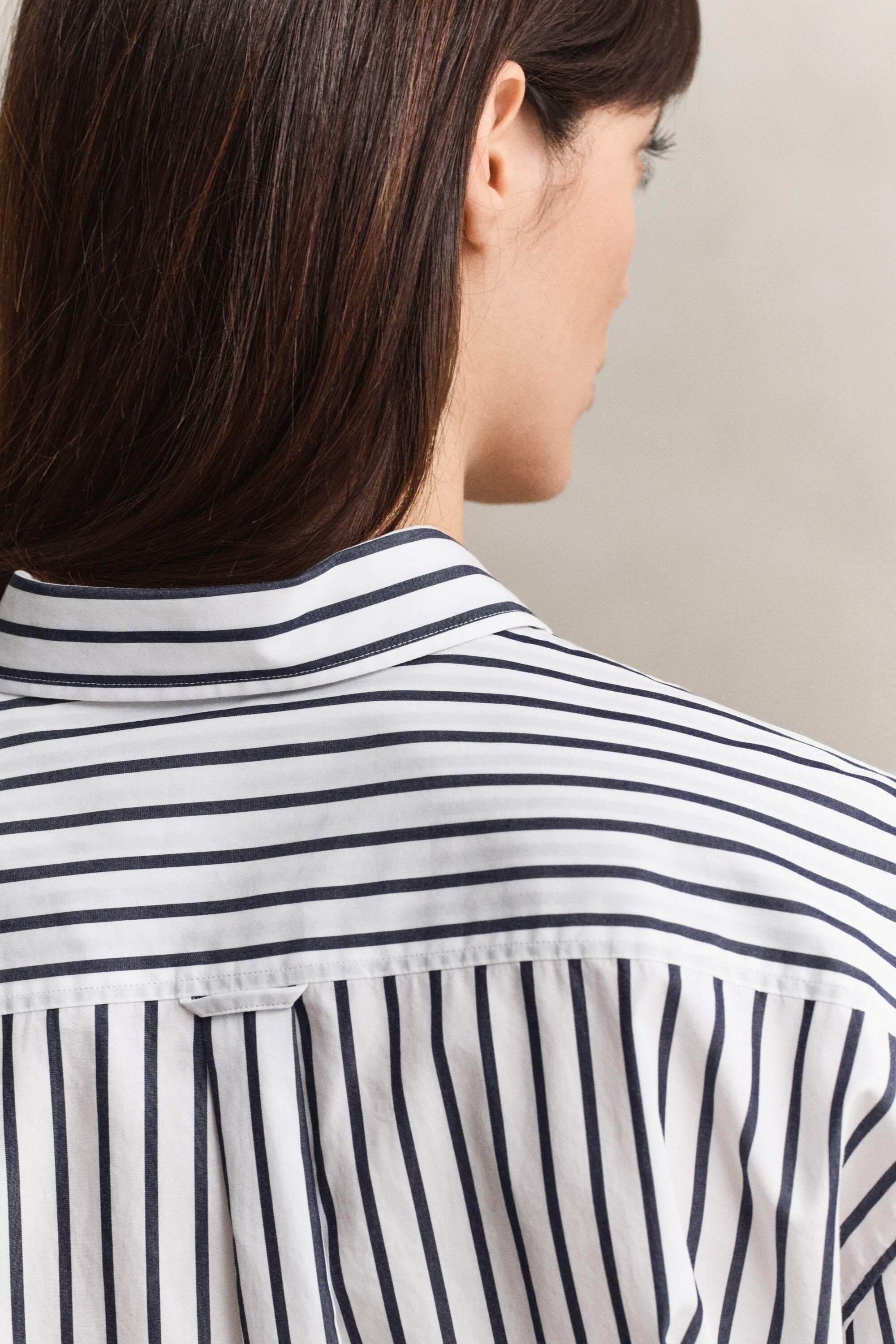 Chemise classique coupe décontractée en popeline à rayures