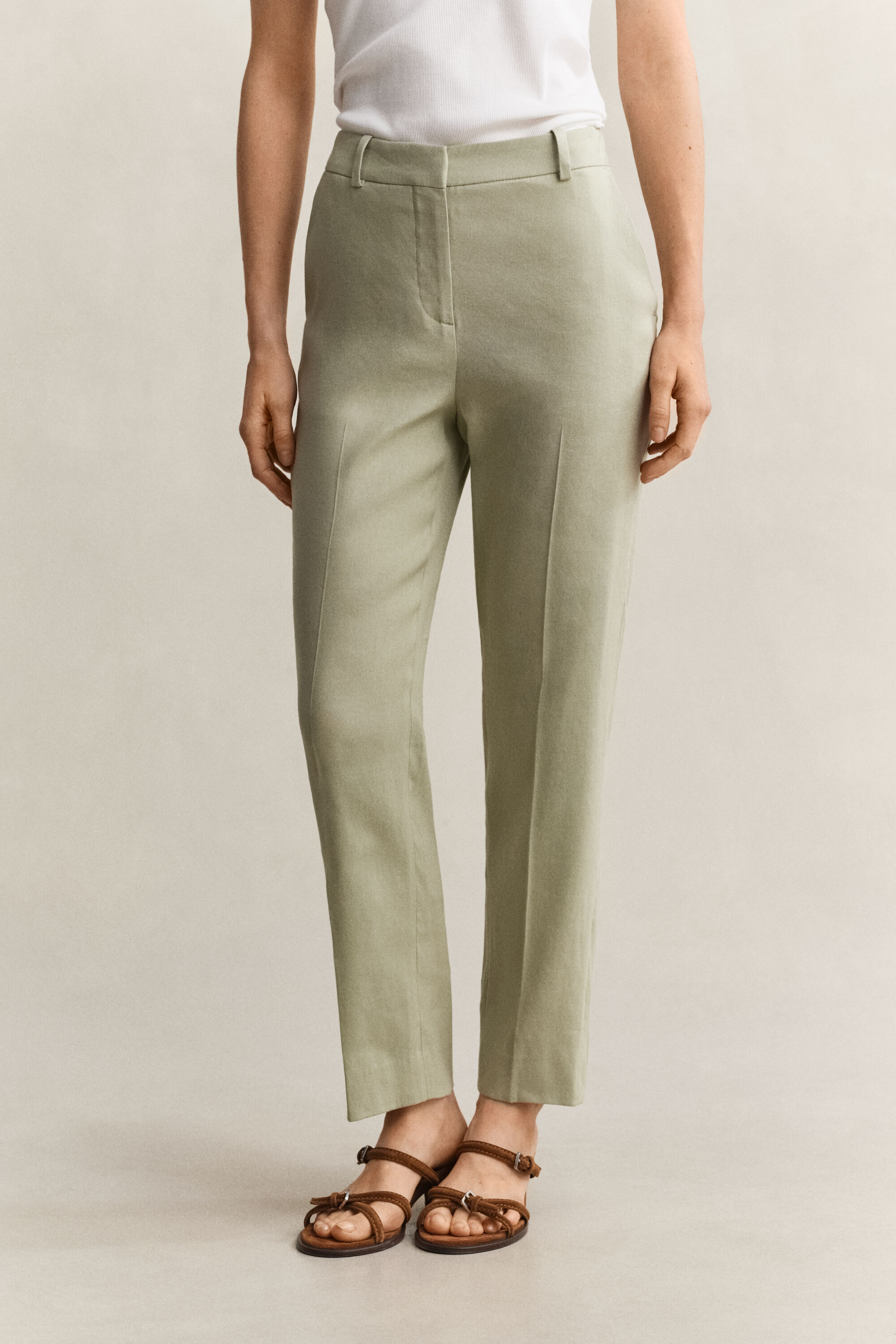 Pantalon habillé en lin stretch