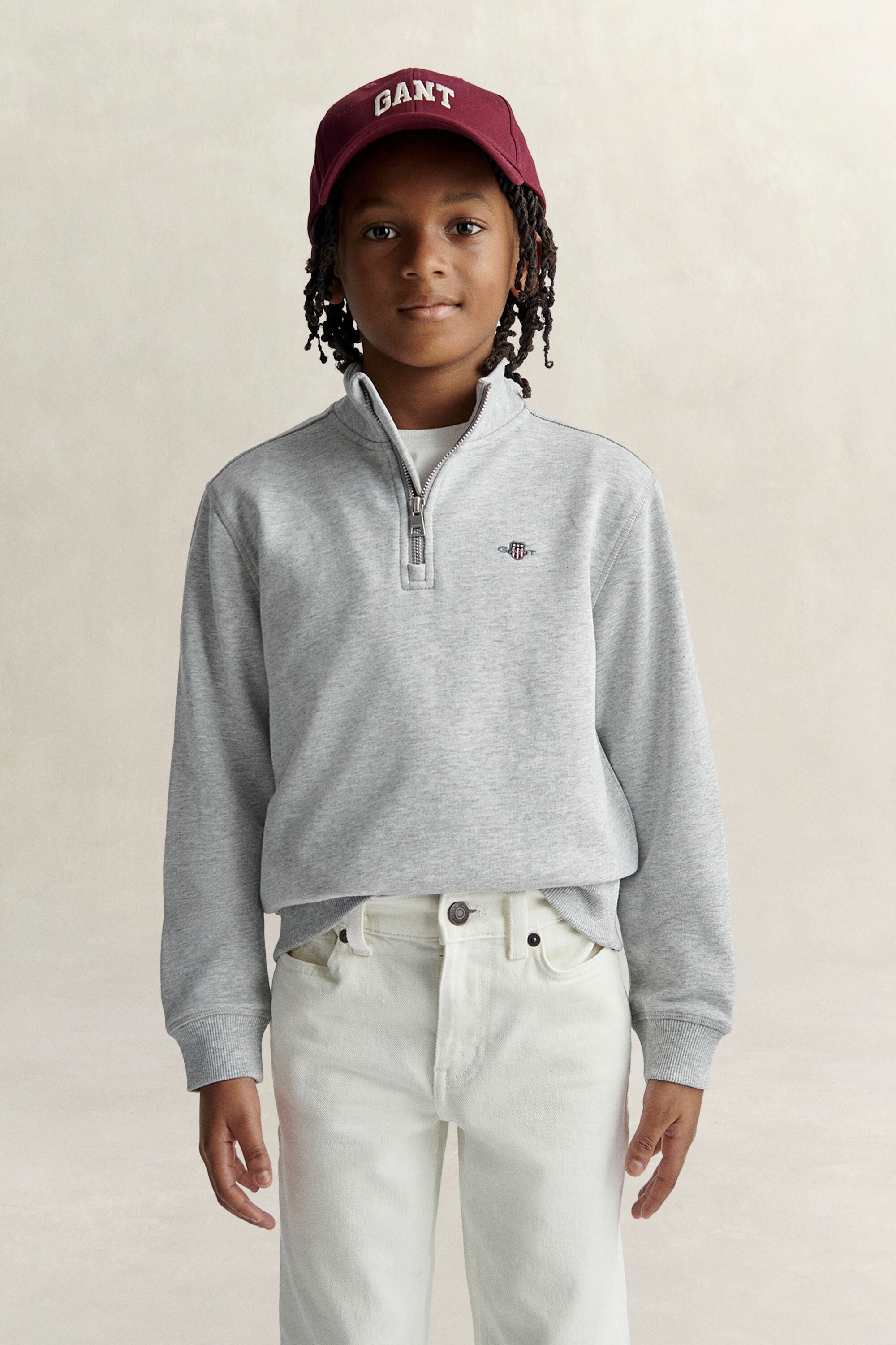 Sweat-shirt à demi-zip avec écusson Ado Garçon