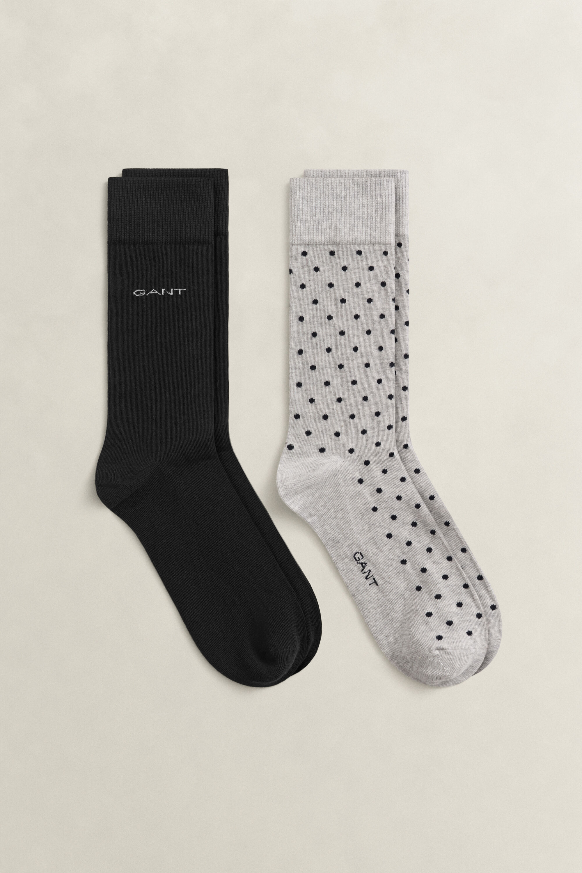 Lot de 2 paires de chaussettes unies et à pois