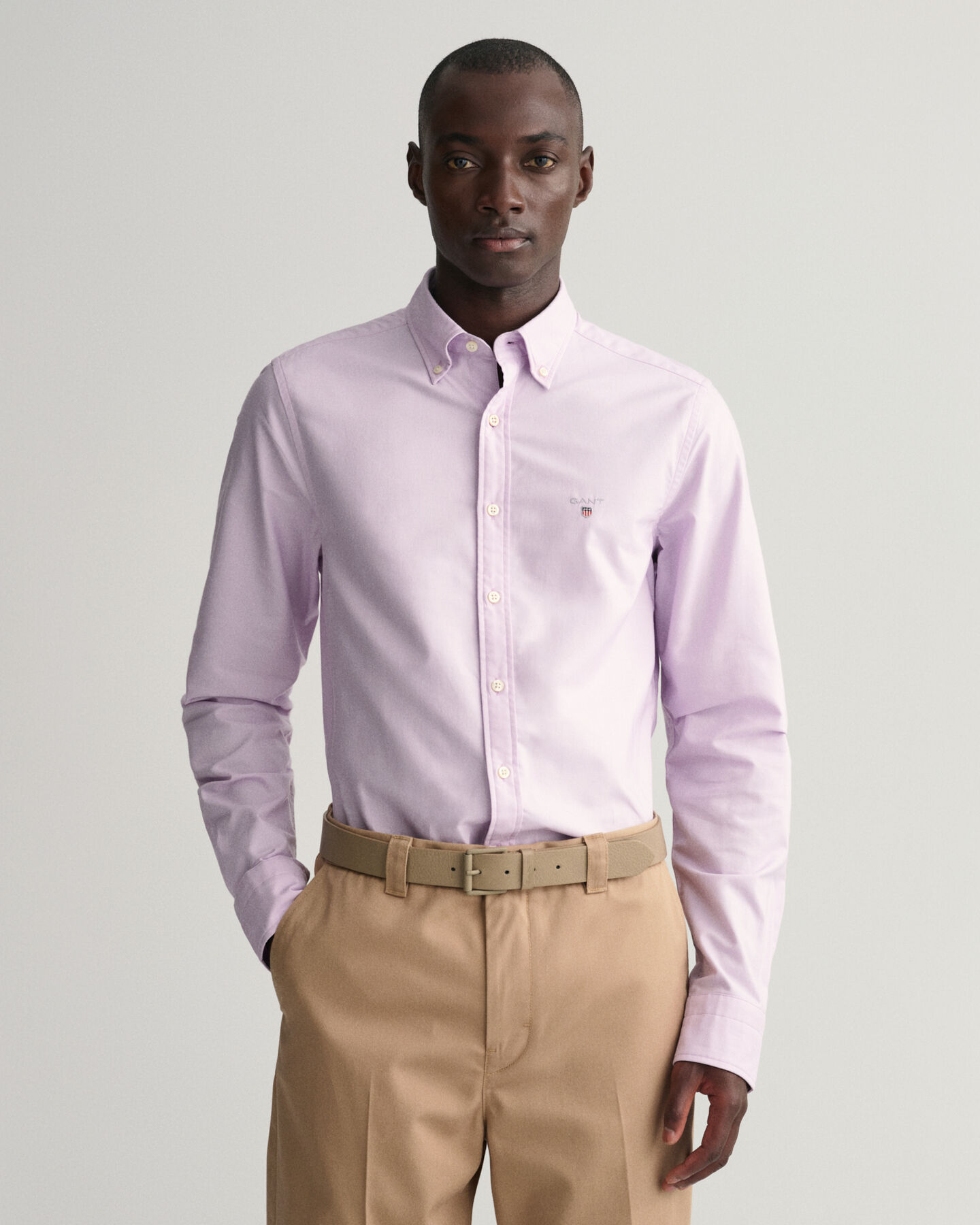 Chemise slim fit en coton Oxford