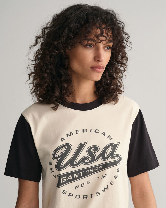 T-shirt en colour-block Logo