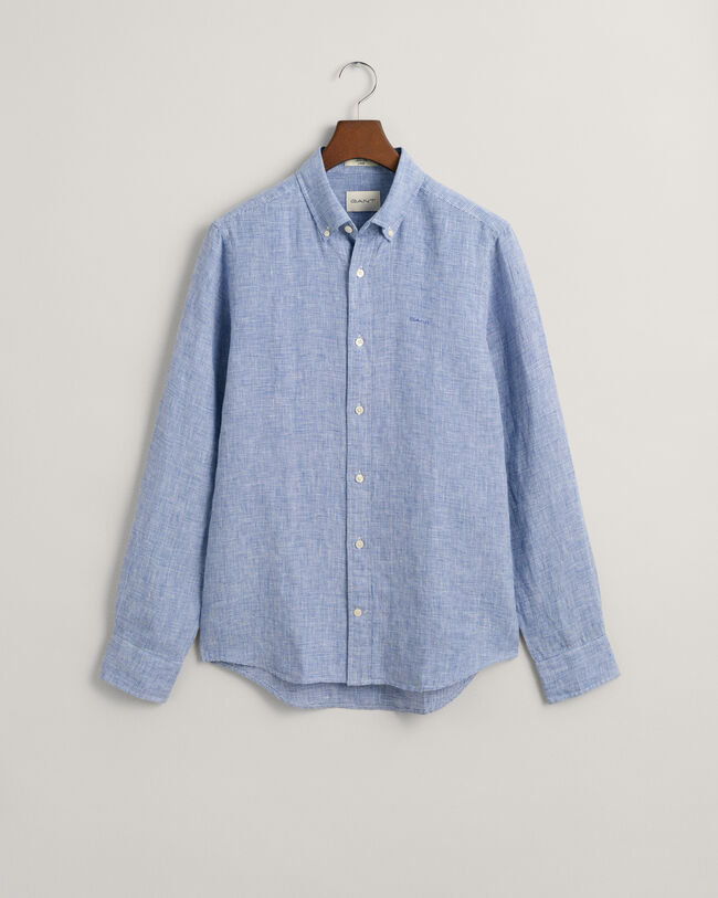 Chemise slim fit en lin &agrave; motif pied-de-poule