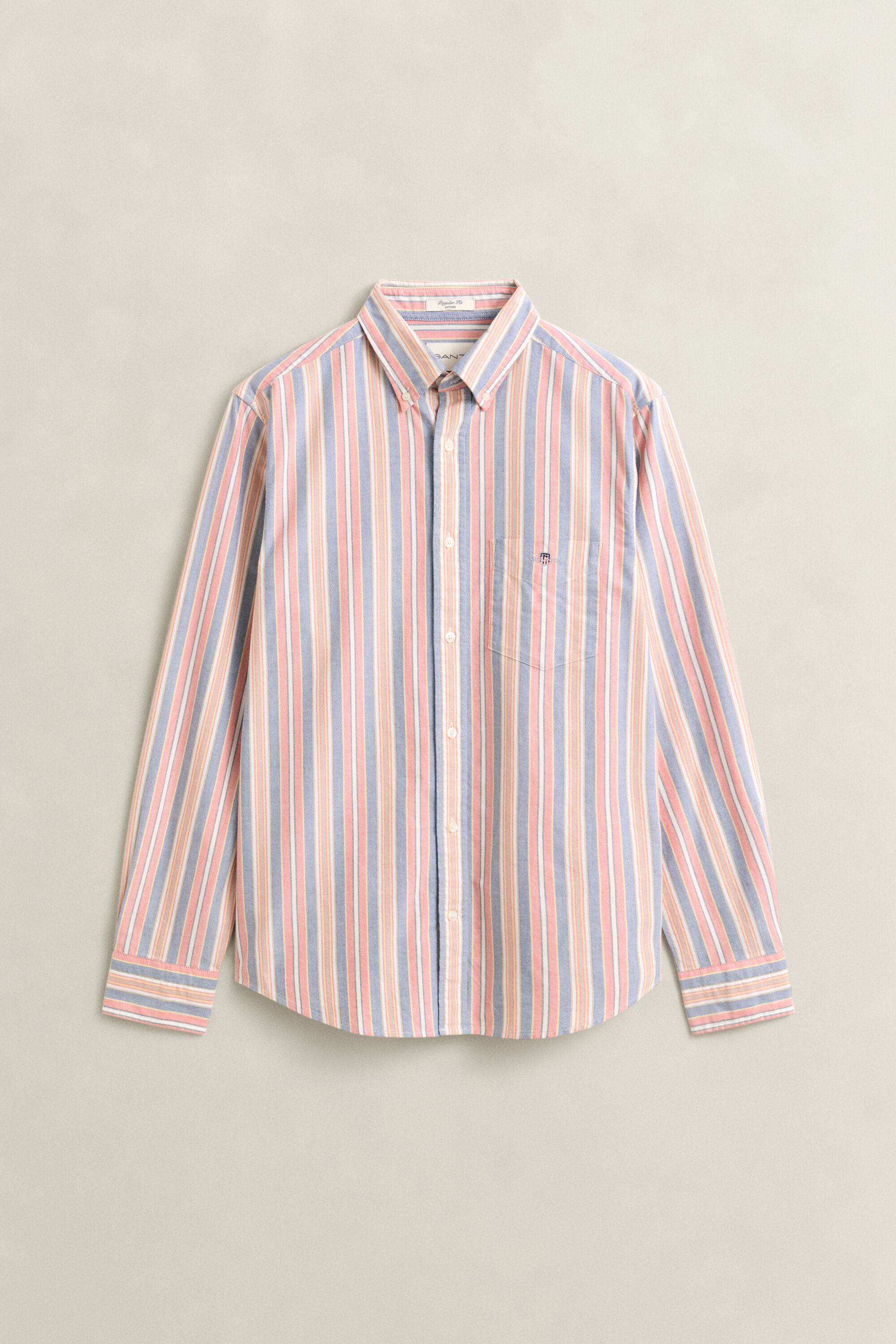 Chemise en coton Oxford classique à rayures multicolores