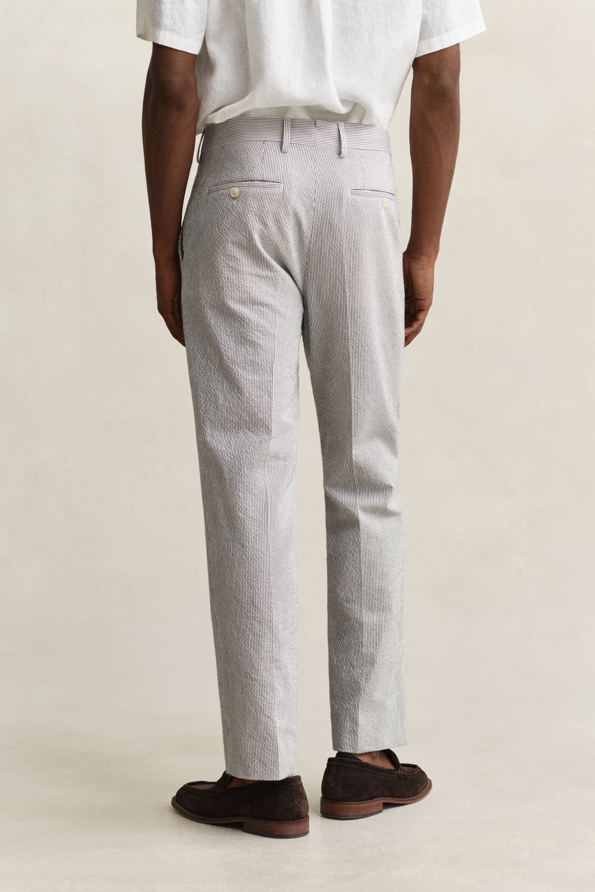 Pantalon de costume en seersucker