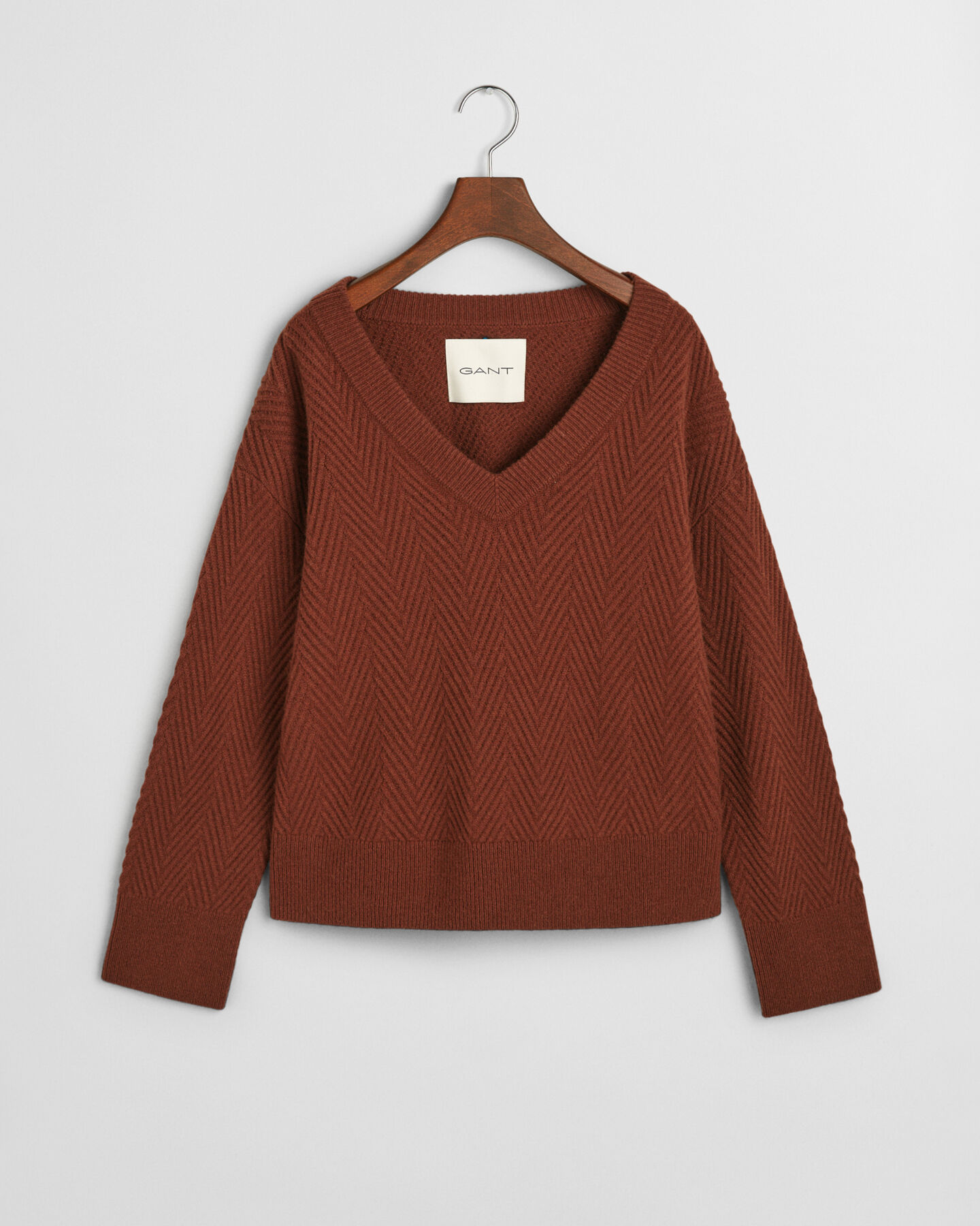Pull col V &agrave; chevrons