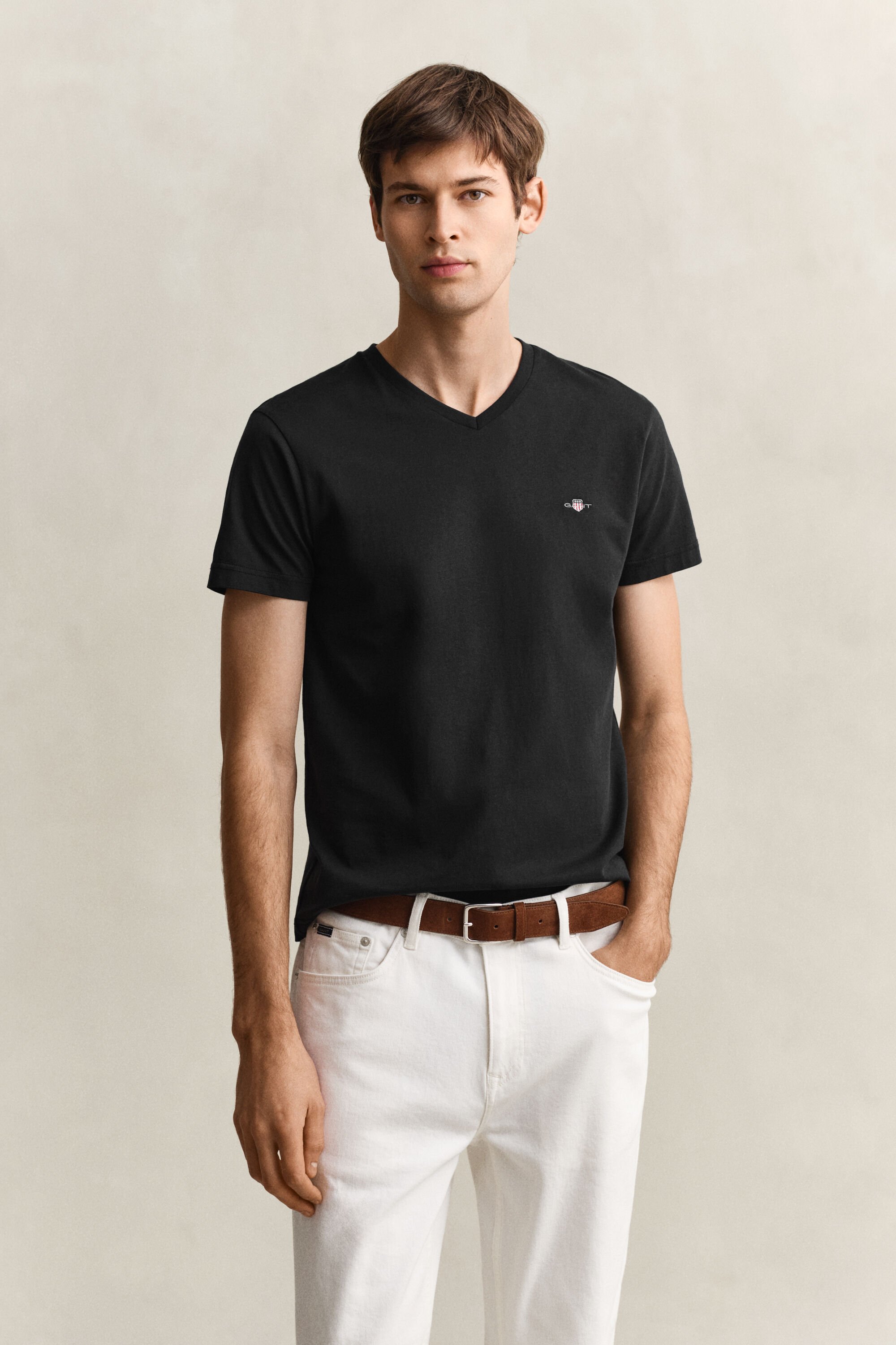 T-shirt col V coupe slim Shield