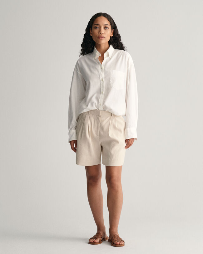 Short habillé en lin stretch