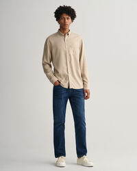 Chemise regular fit en lyocell teinte en pi&egrave;ce