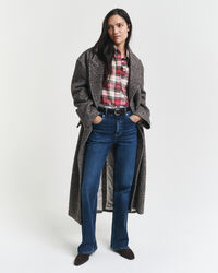 Chemise ultra-ample en coton Oxford classique à carreaux