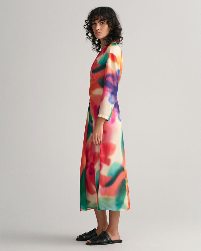 Robe fronc&eacute;e &agrave; imprim&eacute; floral