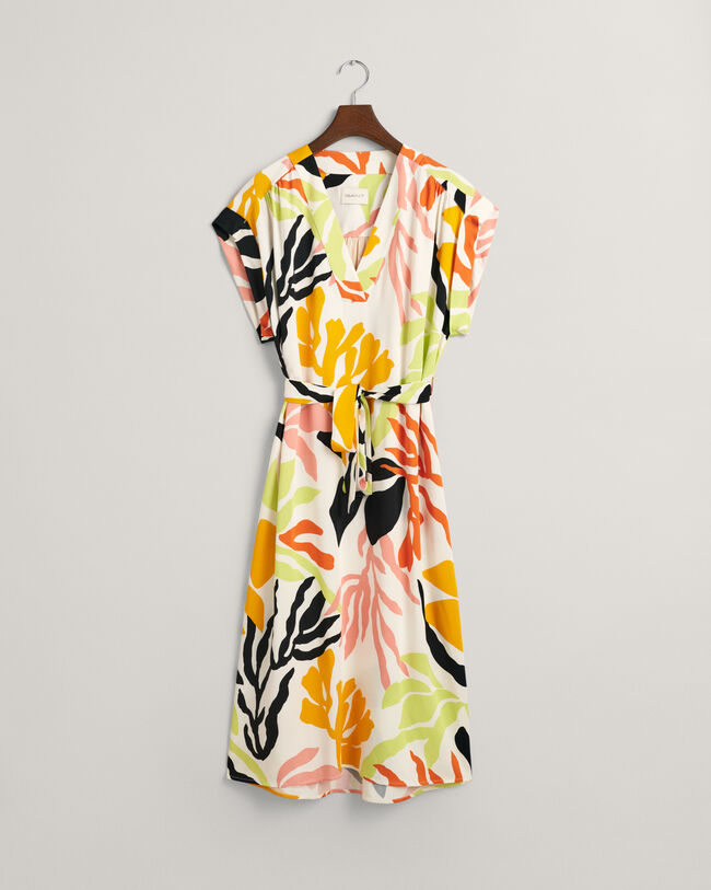 Robe &agrave; manches courtes Palm Print