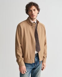 Veste Harrington en laine m&eacute;lang&eacute;e