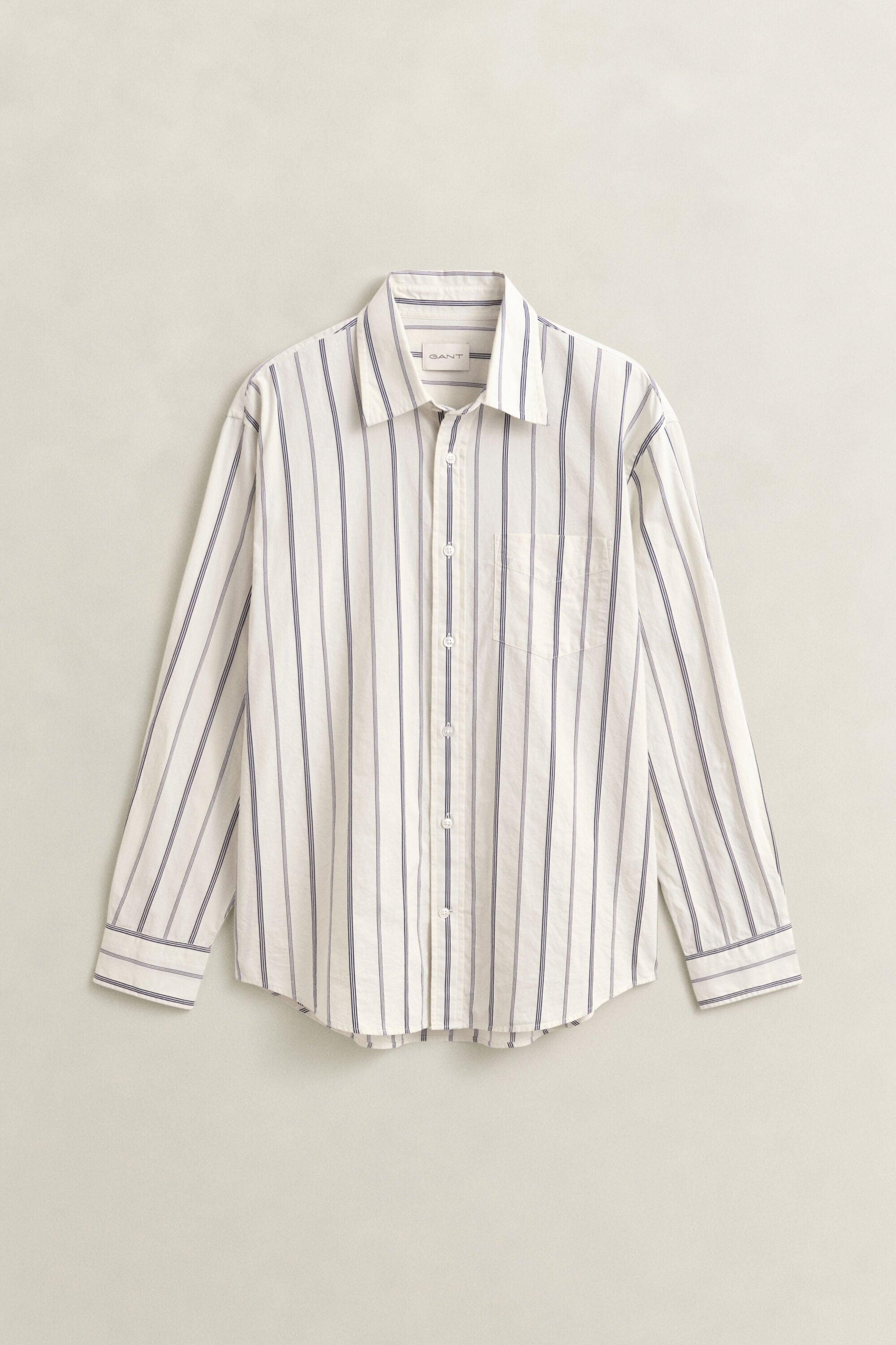 Chemise coupe décontractée à rayures Dobby