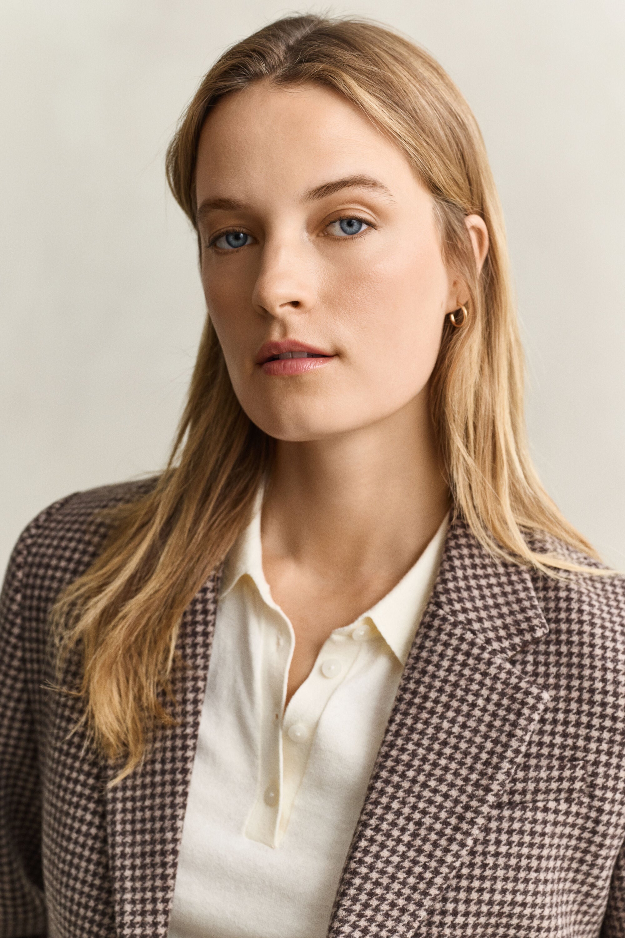 Veste blazer à motif pied-de-poule
