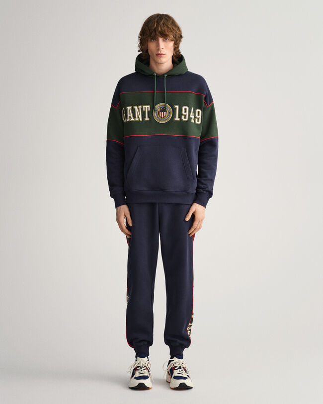 Pantalon de jogging &agrave; empi&egrave;cements lat&eacute;raux contrast&eacute;s