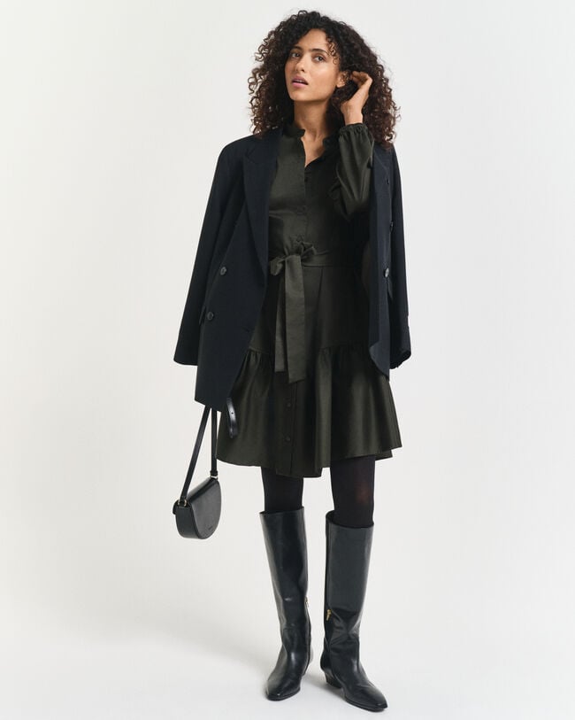 Robe en satin de coton à manches longues