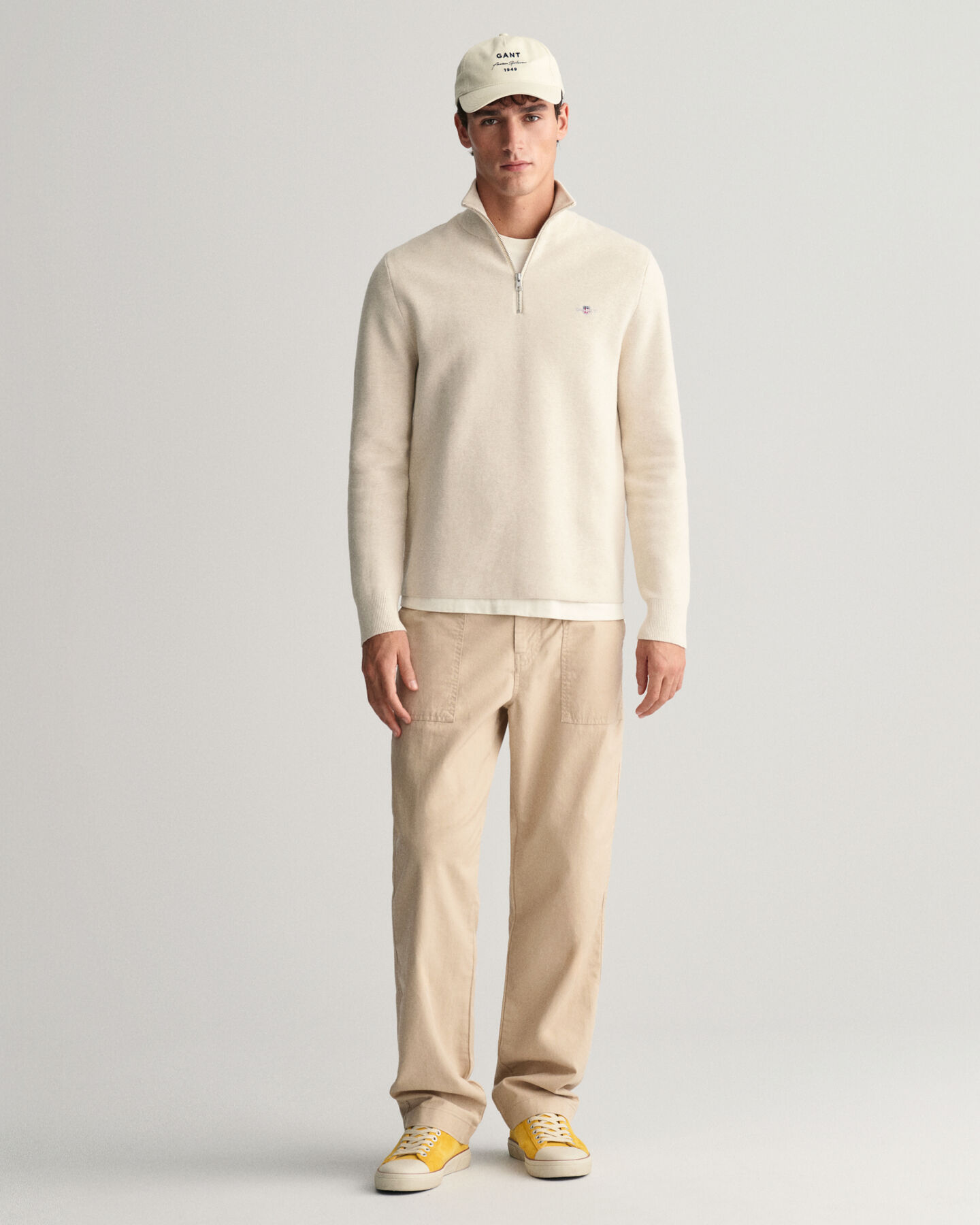 Pull &agrave; demi-zip en coton Milano Knit