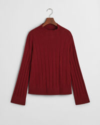 Pull col droit en laine &agrave; c&ocirc;tes larges