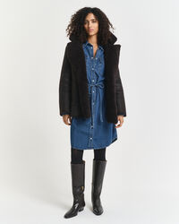 Robe en denim à manches bouffantes