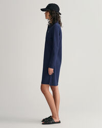 Robe en coton piqué à manches longues Shield