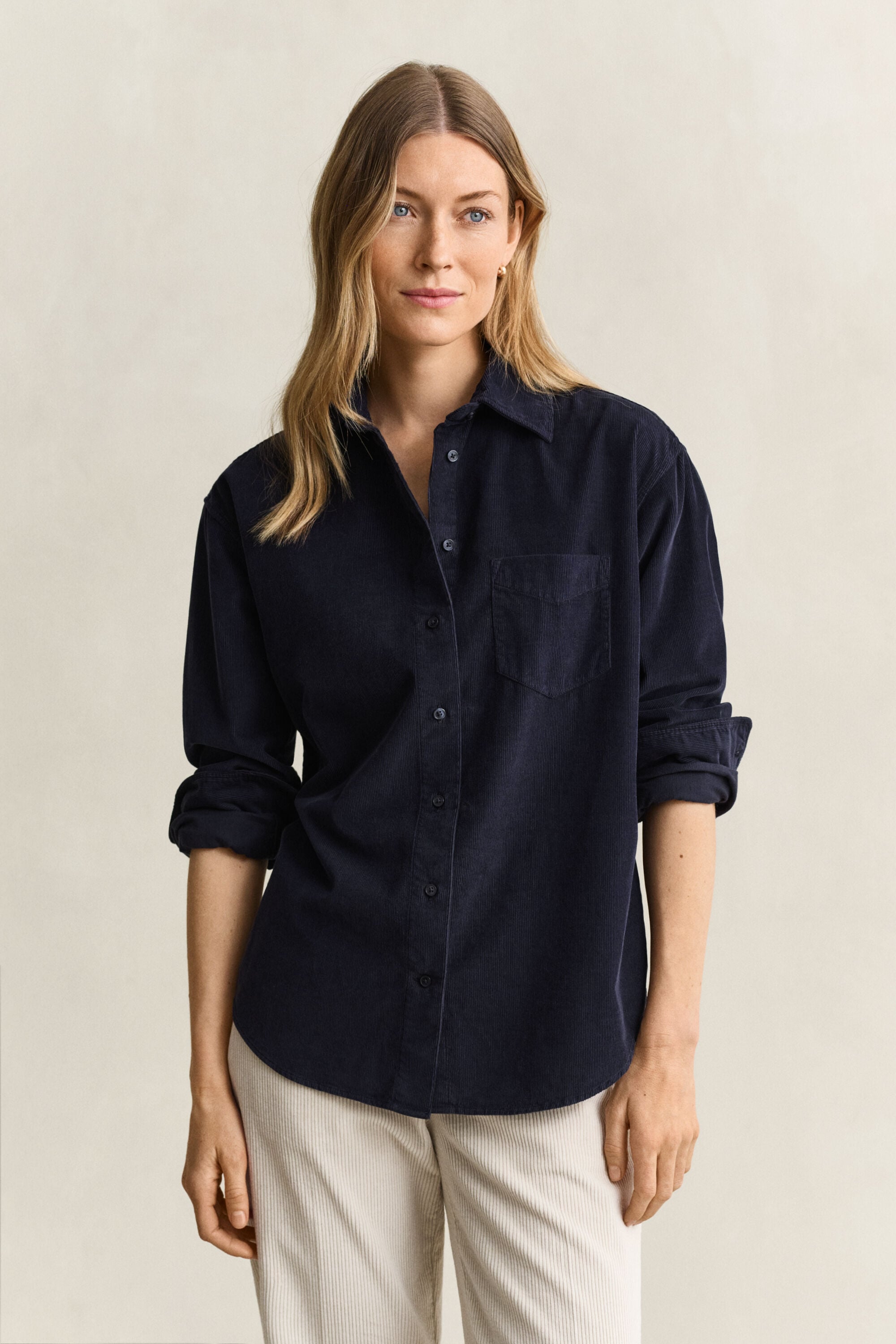 Chemise décontractée en velours côtelé