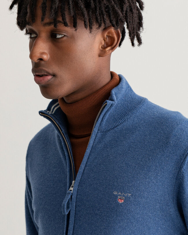 Cardigan zipp&eacute; en laine d'agneau ultrafine