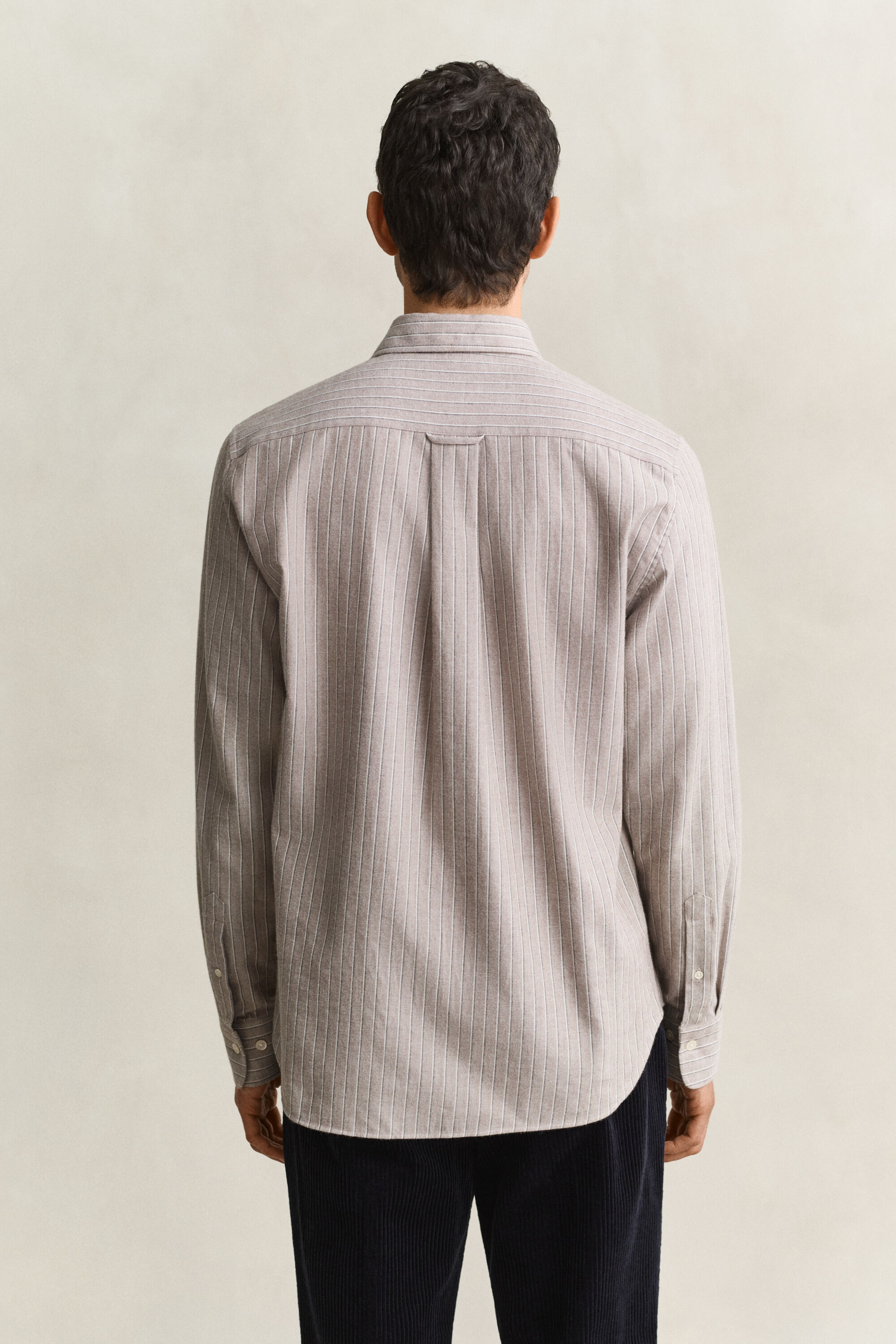 Chemise en flanelle chinée à rayures