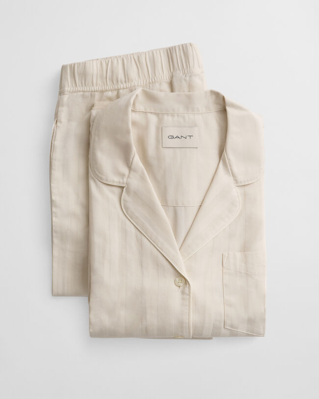 Coffret cadeau pyjama en satin à rayures