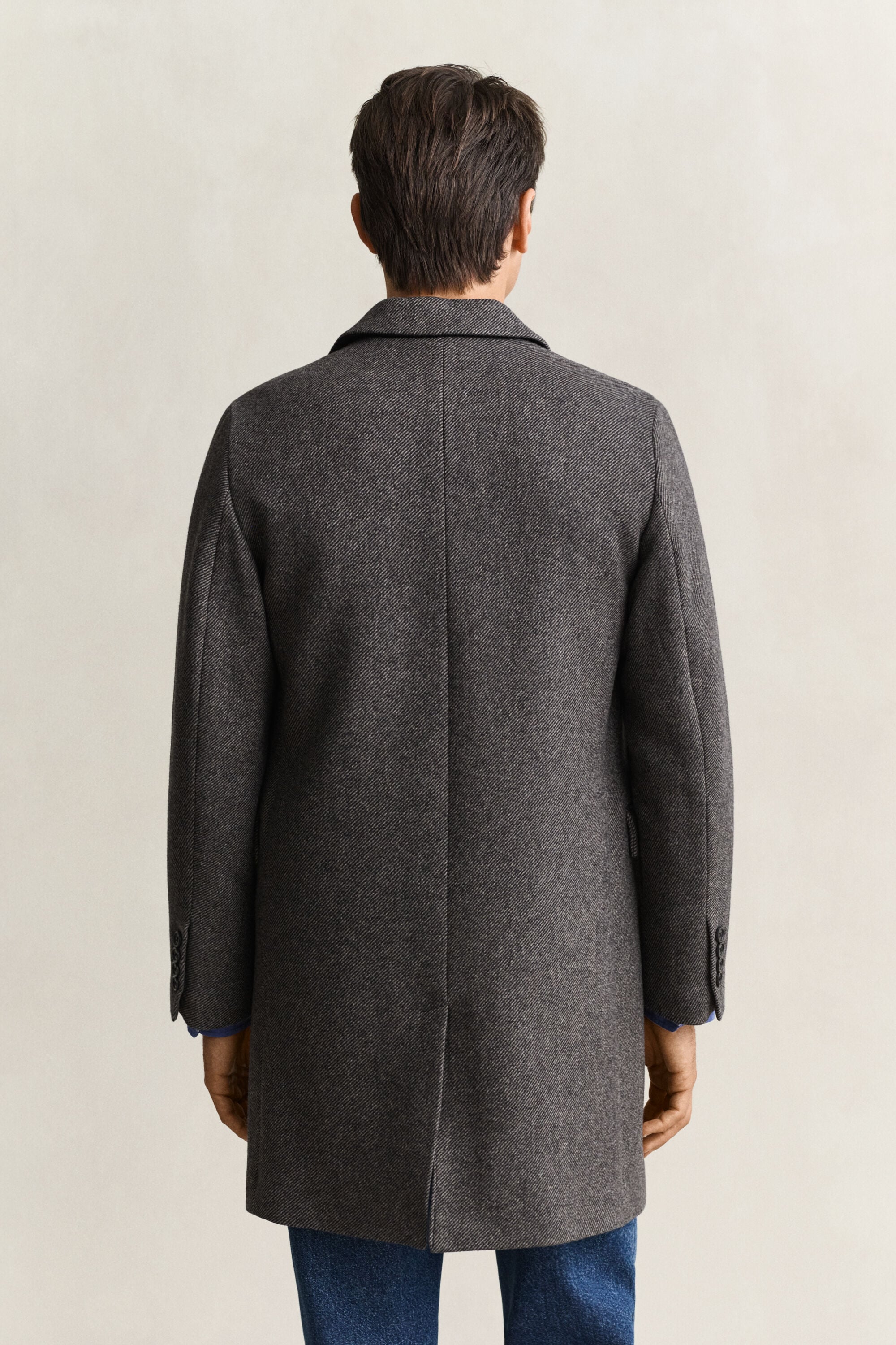 Manteau en laine bicolore