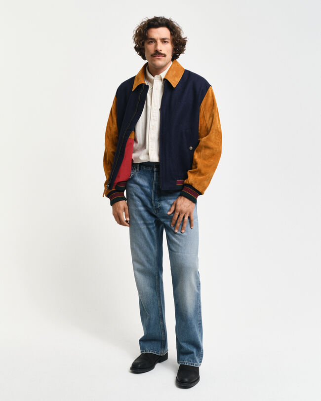 Veste en daim mélangé Varsity Jacket