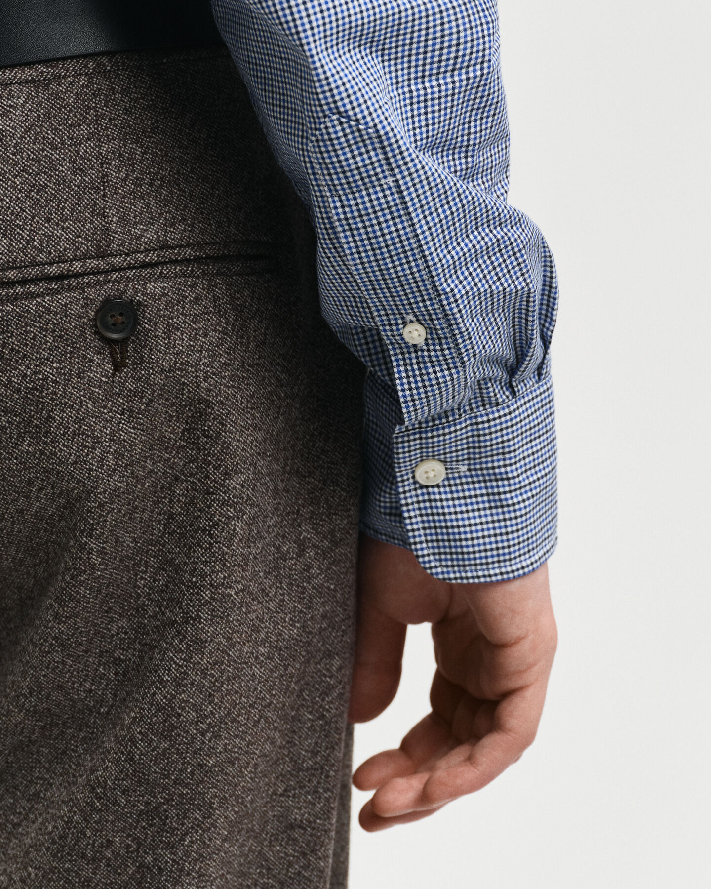 Chemise regular fit en popeline &agrave; petits carreaux vichy