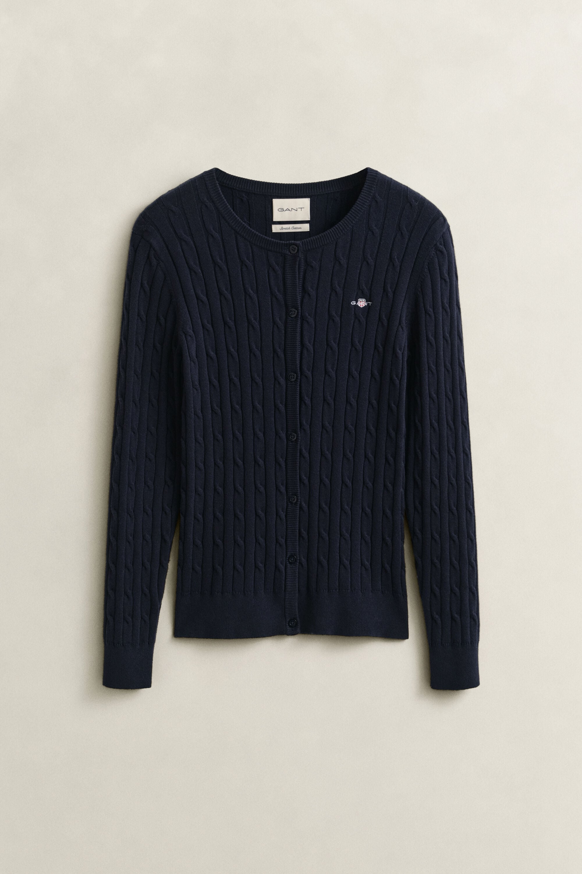 Cardigan en maille de coton stretch à torsades