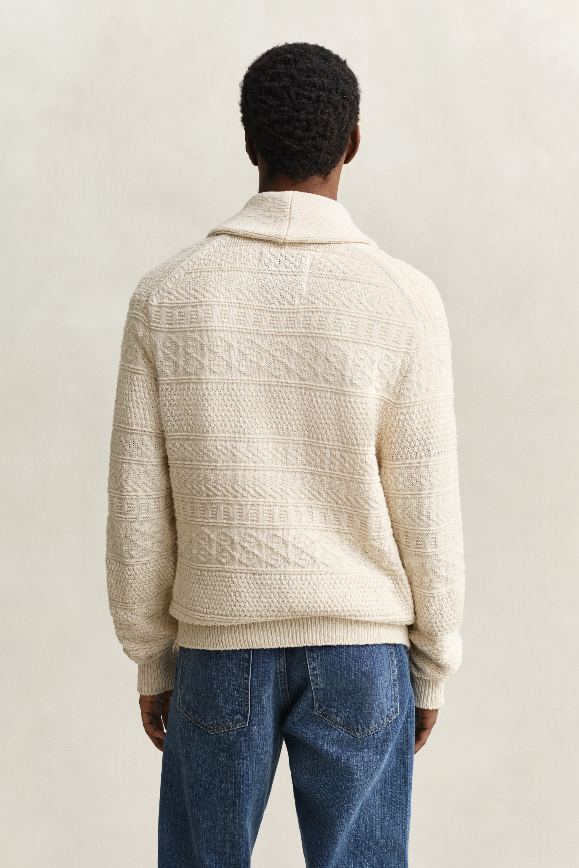 Cardigan en coton mélangé texturé