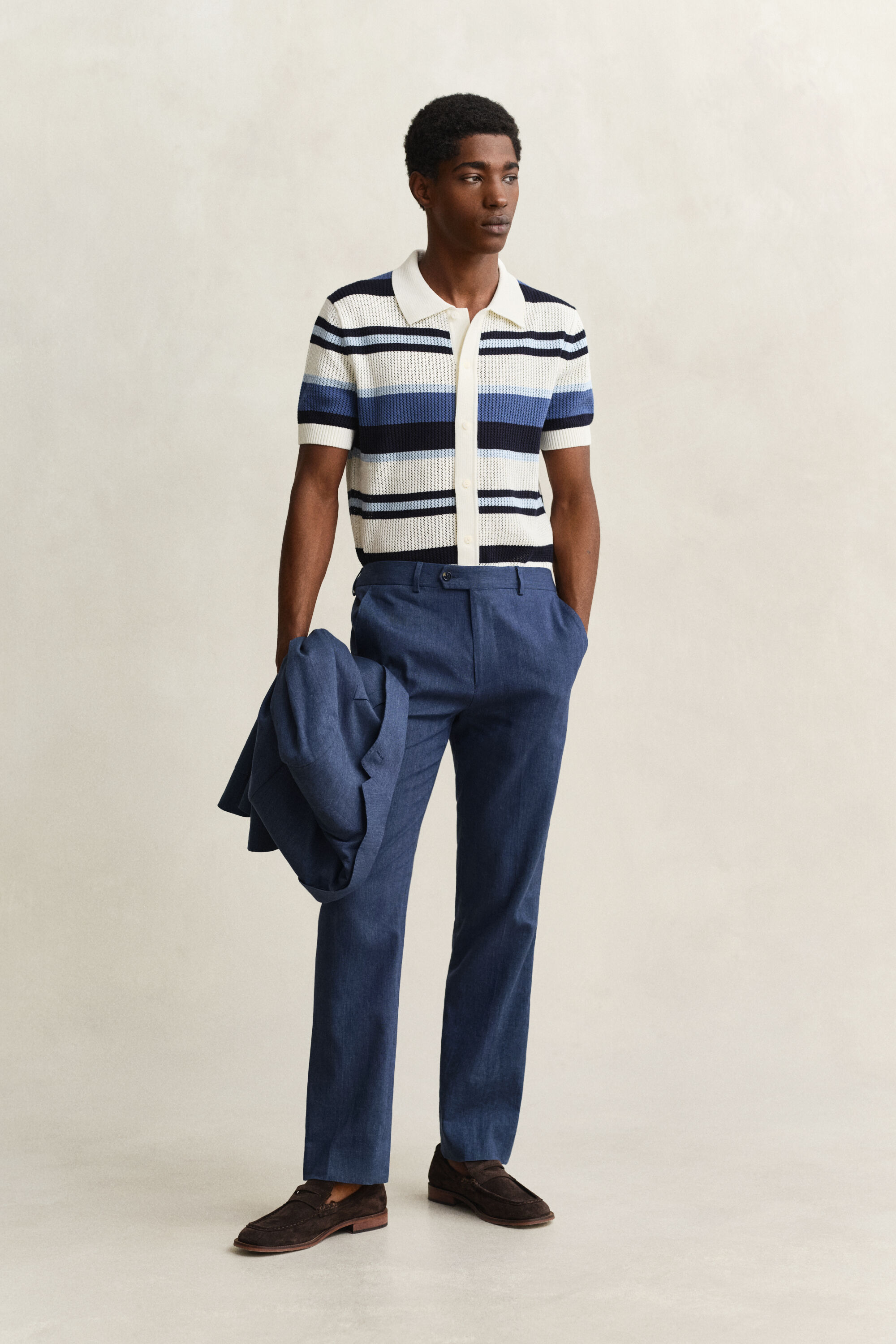 Pantalon de costume en lin mélangé