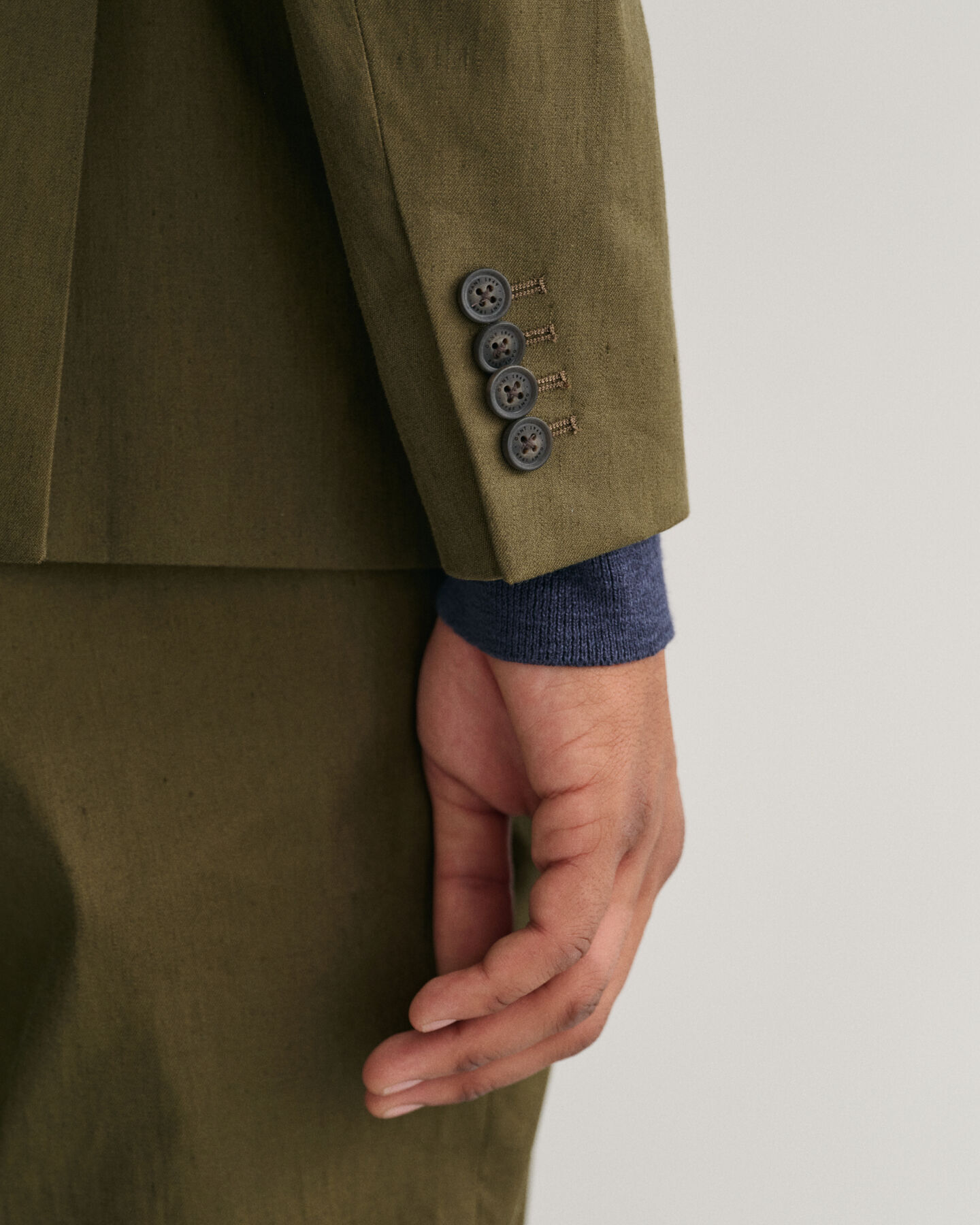 Veste blazer de costume en coton et lin