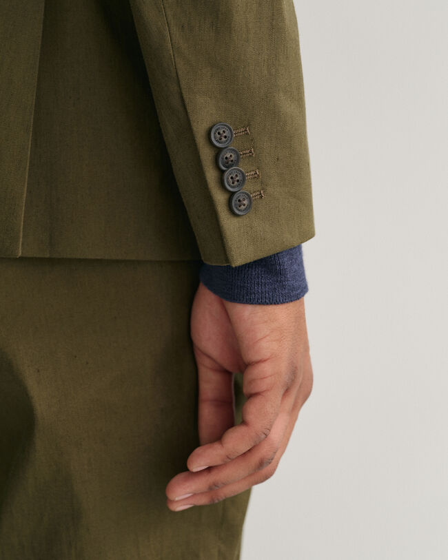 Veste blazer de costume en coton et lin