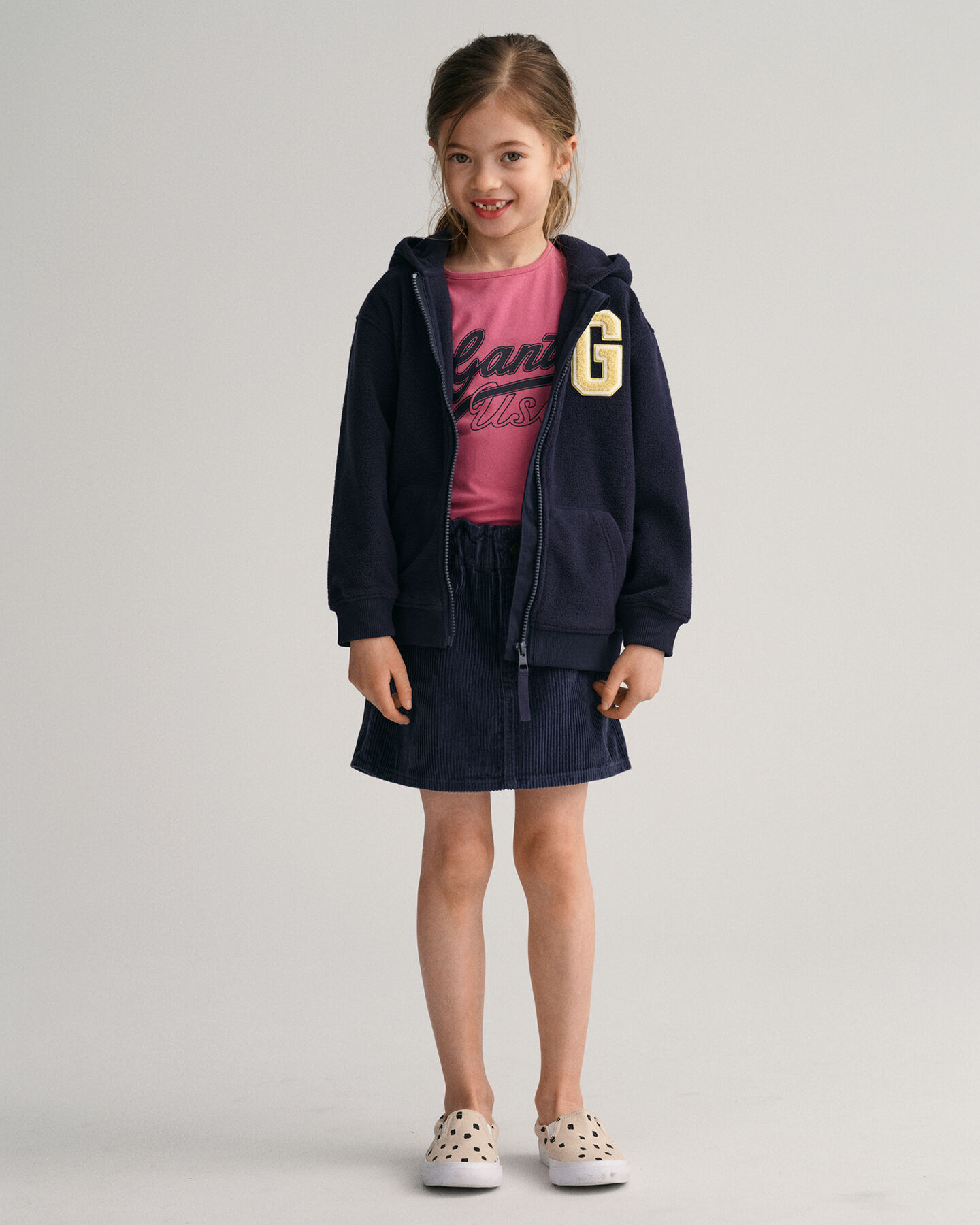 Mini-jupe en velours c&ocirc;tel&eacute; Girls