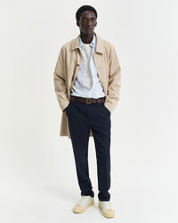 Chemise coupe regular en lin à rayures fines