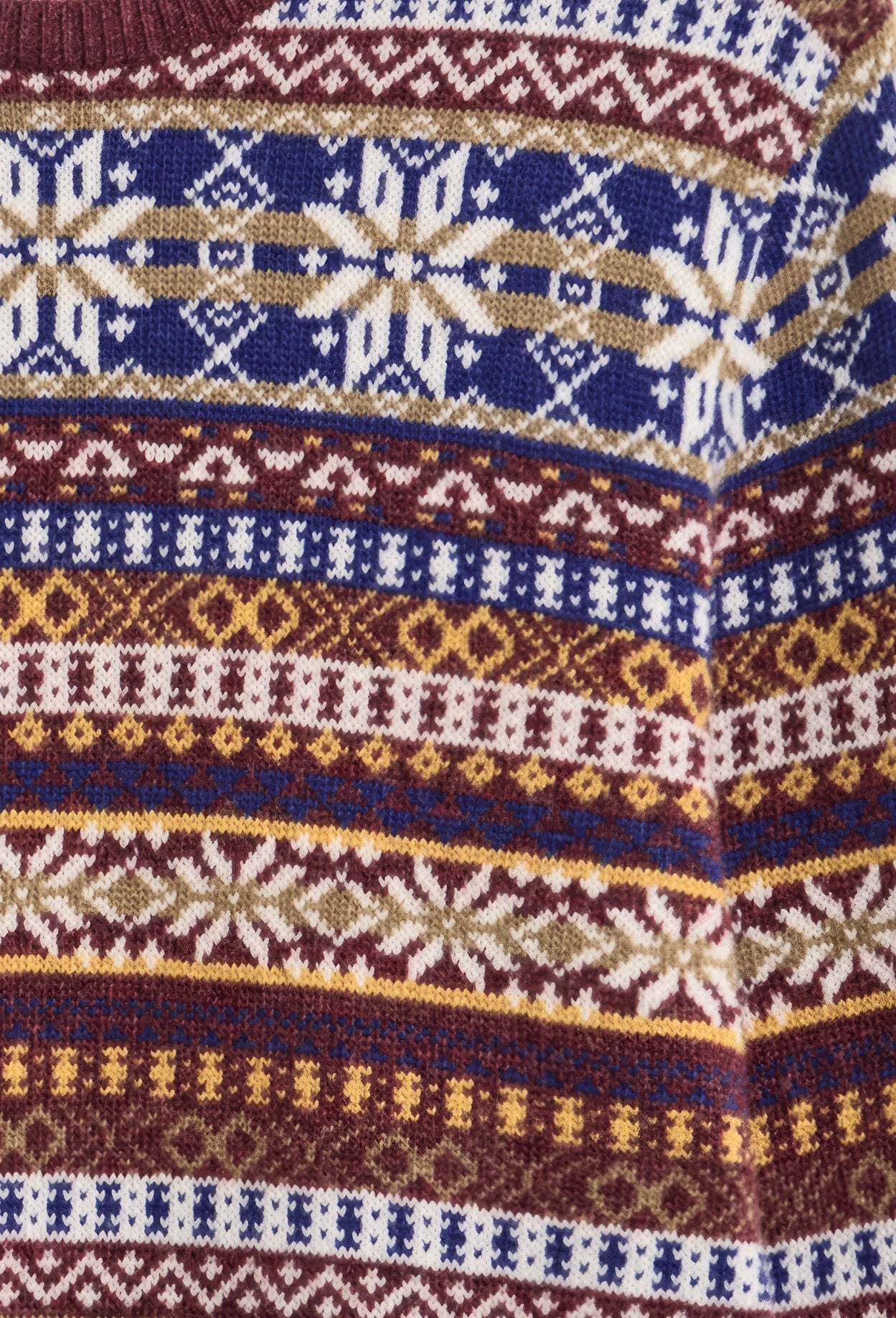 Pull col rond à motif Fair Isle