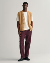 Gilet sans manches boutonné en laine douce