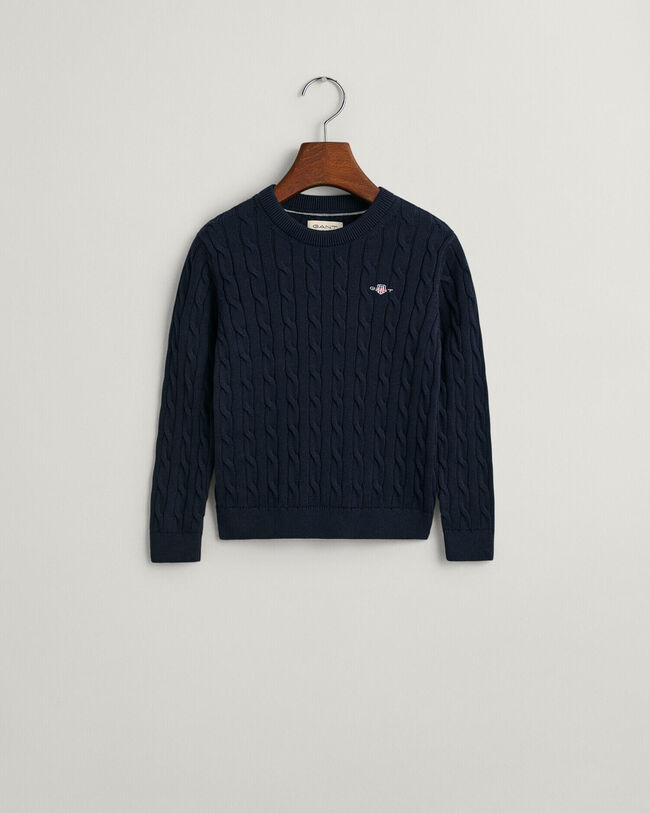 Pull col rond en maille de coton torsadée Shield Enfant