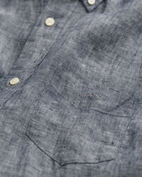 Chemise regular fit en lin &agrave; manches courtes