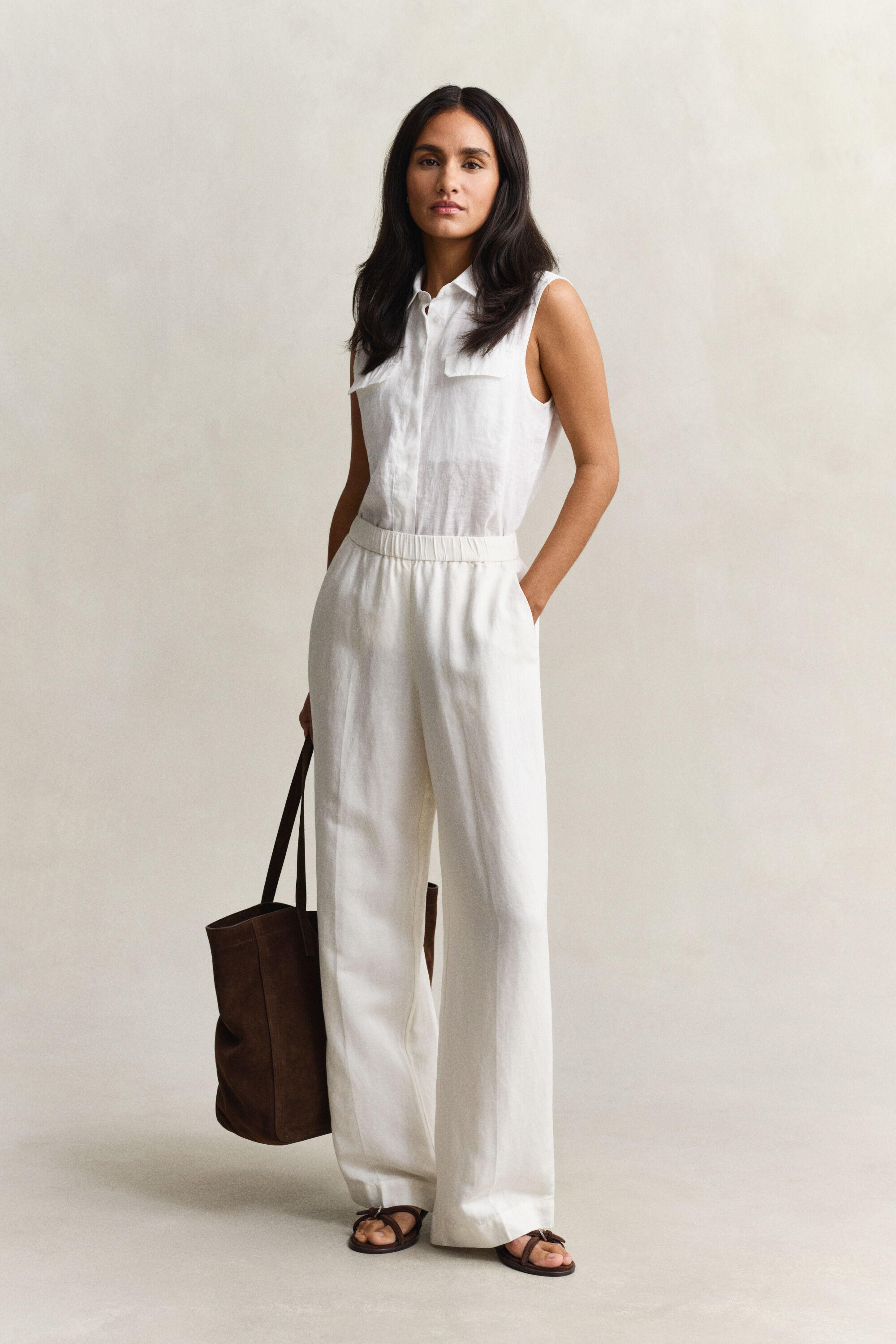 Pantalon en lin mélangé