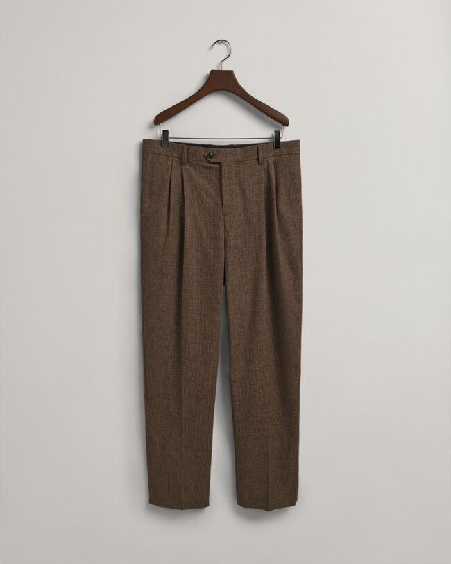 Pantalon de costume à carreaux en motif pied-de-poule