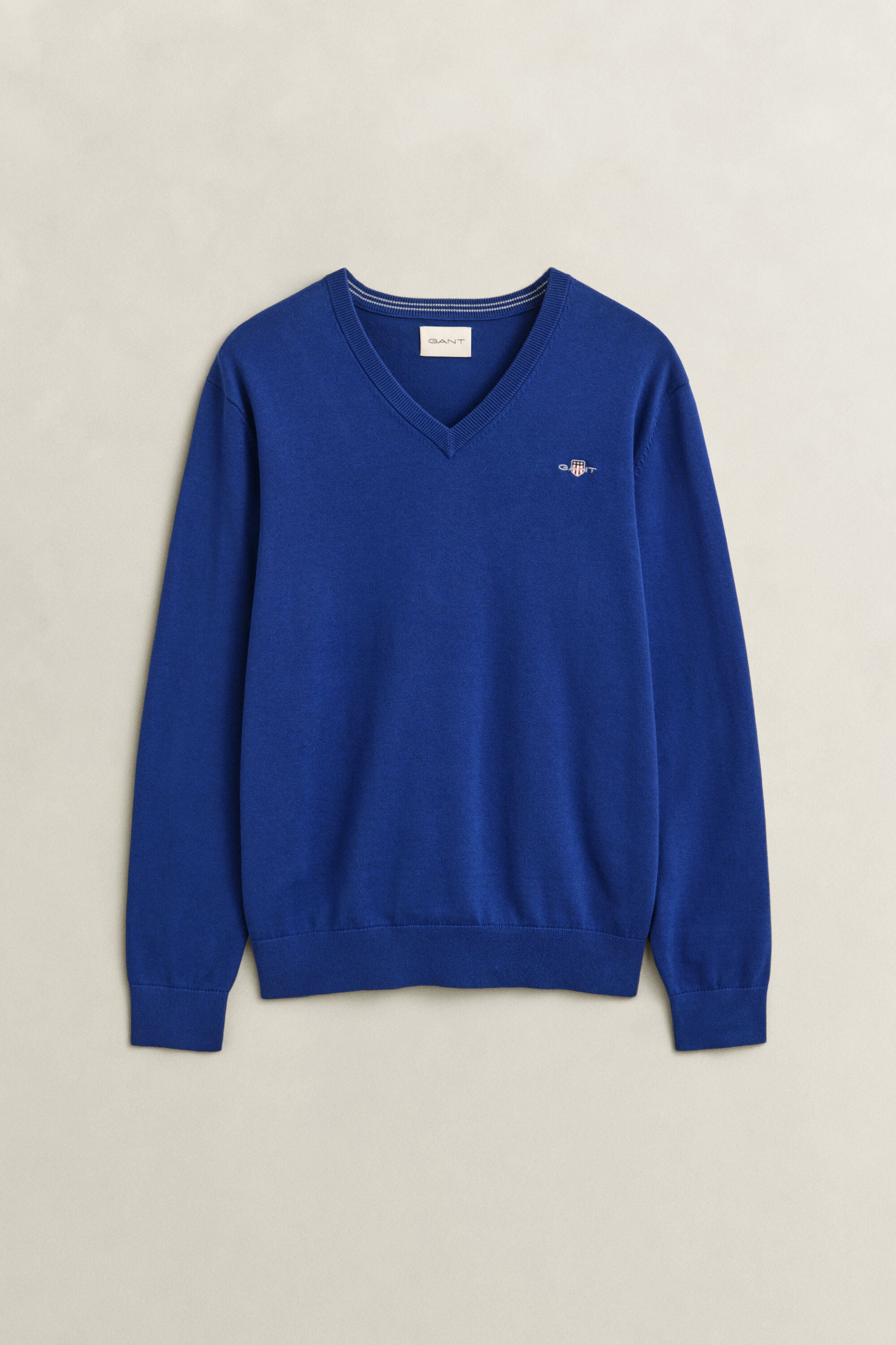 Pull col V en coton classique